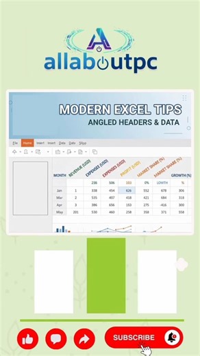 How to make angled header in Excel 😱 #excel #shorts #viral