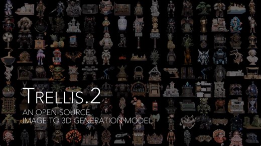 微軟發布的3D生成工具，效果非常好！！ 晚一點再來分享我實際測試的結果。 官方出處 https://github.com/microsoft/TRELLIS.2 | 吳俊延