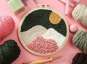 Beginner Punch Needle Kit: Landscape Embroidery With Yarn - Etsy