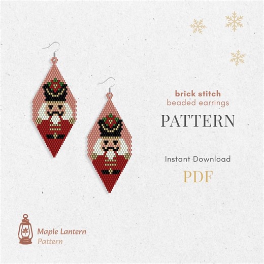 Nutcracker Bead Earrings Pattern, Christmas Brick Stitch, Winter Scheme, Pdf Download, Ballet, Holiday, Festive - Etsy Canada