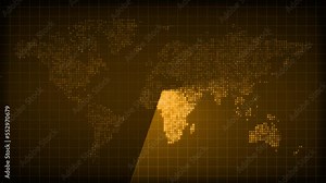 World map radar. Looping 4k animation