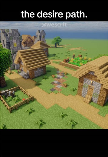 Inspired by @shunt.inc & @tomik.valousek #minecraft #desirepath #goldenbrown #wescrft