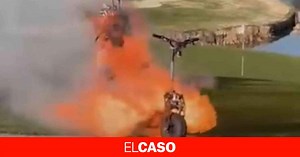 Ensurt en un camp de golf de Madrid: explota el patinet dels jugadors i acaba devorat per les flames | VÍDEO