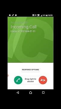 Sony Xperia Incoming Call Screen