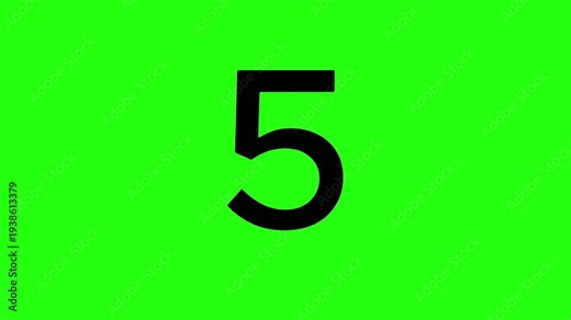 Counting down from 5 to start an event or action in a vibrant green environment from a straightforward viewpoint