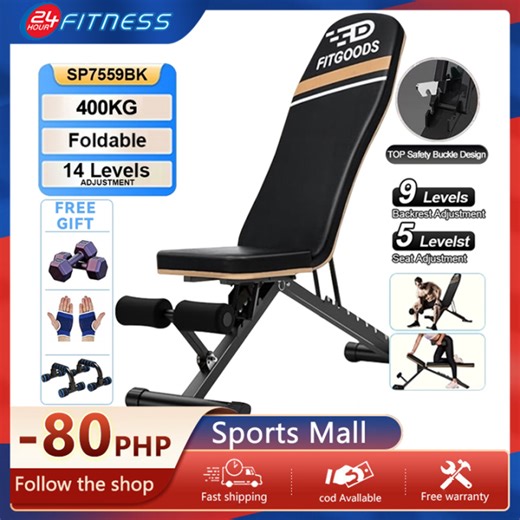 24 HOUR FITNESS Adjustable Weight Bench Foldable Stable Workout Bench, 5 Sec Fast Folding Multi-Purpose for Full Body Workout, 660 LBS Weight Bench Press, Foldable Incline/Decline Workout Bench for Full-Body Strength Training, Sit-Up Bench for Home Gym | Lazada PH