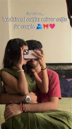 traditional outfits mirror selfie for couple #couple #shorts