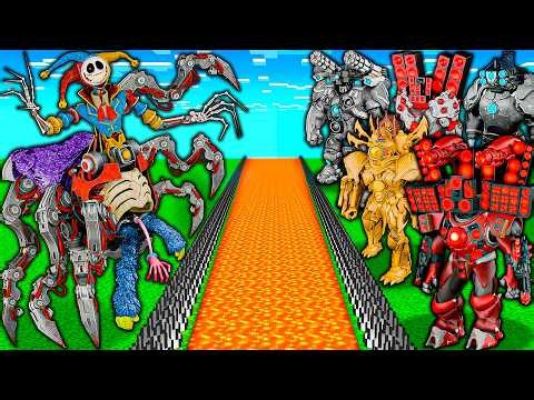 SURVIVAL BASE of PROTOTYPE vs TITAN BOSSES vs SKIBIDI TOILET & POPPY PLAYTIME in MINECRAFT animation