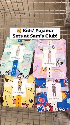 9.8K views · 131 reactions | 殺 SO CUTE! Several new kids’ character pajama sets just landed at Sam’s Club! Pick from Bluey, Stitch, Pikachu, and more! So soft and just $10.96 per pair. #samsclub #pajamaset #pajamas | Sam’s Club Lovers | Facebook