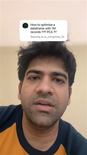 Shubham Tomar on Instagram: "Reduce memory by optimising dtypes, use vectorisation, use chucking #python #coding"