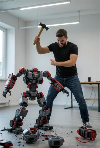 Man Smashes a Robot in Rage 😱💥 | Epic Destruction | Viral Short