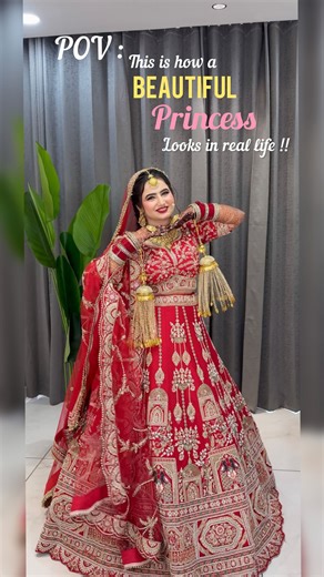 Ramneek Saini on Instagram: "Princess bride 💕 #bridesoframneeksaini Makeup Artist- @makeupbyramneeksaini #makeupbyramneeksaini #makeupartist #makeupaddict #mua #viral #viralreels #viralvideos #bridesoframneeksaini #bridesofderabassi #weddingday #bridalgoals"