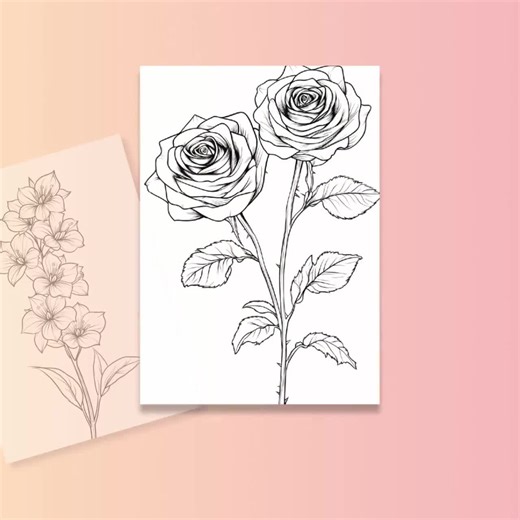 200 Floral Coloring Pages: Flower Line Art Designs (Printable PDF)