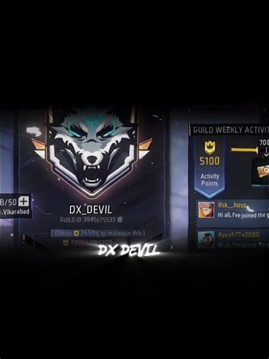 The Guild Of "DX DEVIL" #freefire #shortsfeed #shorts