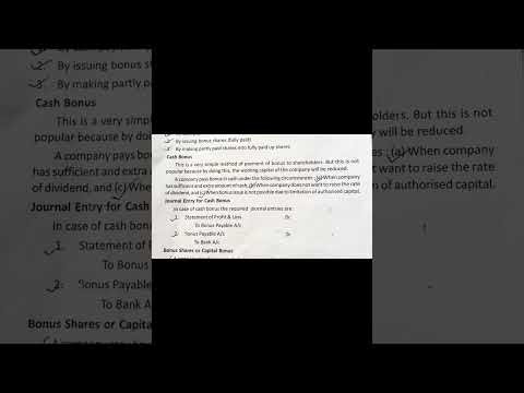 Bonus And Right Issues / Corporate accounting