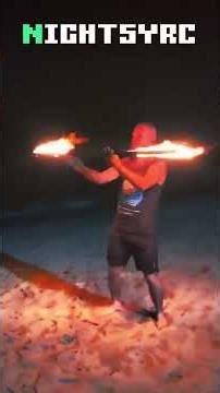 🔥 Night Fire Flow on the Beach | AcroFire Staff Practice 🌊
