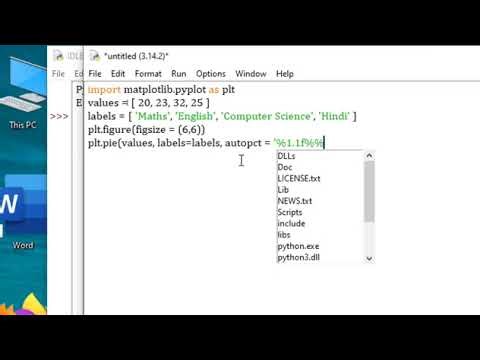 Pie chart ,- using Python programming code