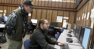 Montana Tech students competing in regional computer programming competition