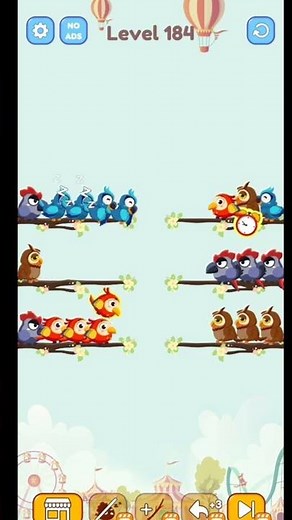 Bird sort color Android gameplay all levels#184