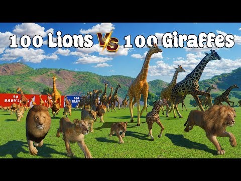 100 Animals VS 100 Animals in Planet Zoo All Episodes, Included Elephant, Giraffe Live Stream #46