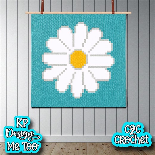Daisy C2C Receiving Blanket Pattern Digital Download Graphgan 40" X 40" - Etsy