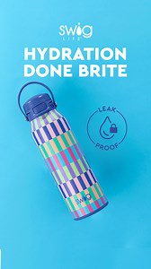 NEW! Keep sips cool and 100% leakproof with our Brite Stripe EZ Fill Bottle—the hydration buddy you’ll use every season. | Swig Life