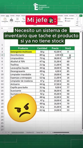 Crea un sistema de inventario que controle el stock de tus productos en Excel. 😳📌 #exceltutorial #exceltips #excel
