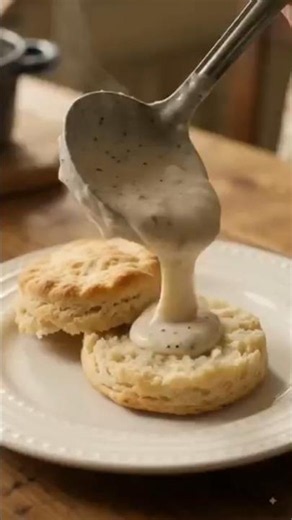 AA Grandma Cooked Homemade, Biscuits & White Sausage Gravy.