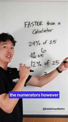 Stop using calculators for percentages (do this instead) #mathshortcuts #math