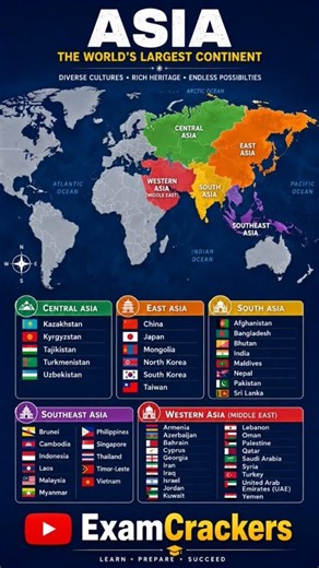 एशियाई देश का नाम | Name of Asia country's #worldmap #atlas