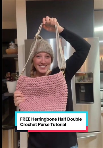 FREE Herringbone Half Double Crochet Purse Tutorial