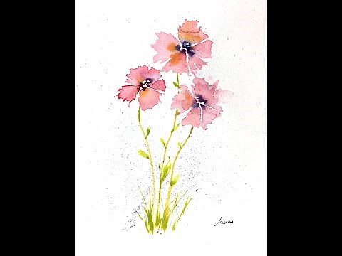 Malen mit Aquarell: einfache Anfänger-Blüten
