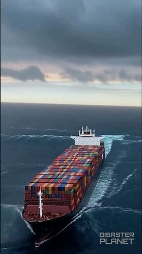 A huge wave sank a large cargo ship in the open sea! #ocean #waves