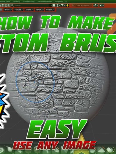 HOW TO MAKE CUSTOM BRUSHES : BLENDER 2026 #Blender #Artist #Sculpt #fyp