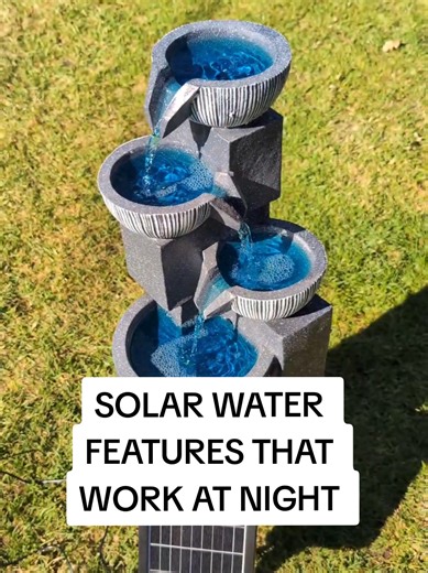 Solar Water Features Work at Night!
