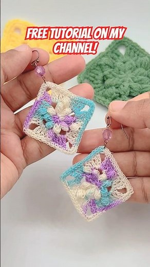 Crochet Bobble Granny Square Earrings | Easy Tutorial for Beginners