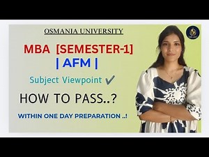 AFM | ACCOUNTING FOR MANAGEMENT | HOW TO PASS? | MBA SEM-1 | OSMANIA UNIVERSITY ‎⁨@shivanipallela⁩