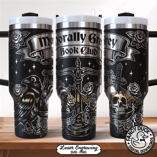 Morally Grey Book Club 40oz Laser Wrap SVG, Spicy Books Reader Engraving File for Stanley Tumblers - Etsy