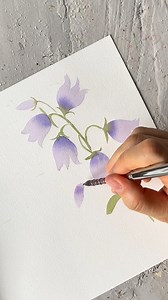 Painting bluebells 💜 #watercolorflower #watercolorflorals #watercolorpainting | blue.lisart.art