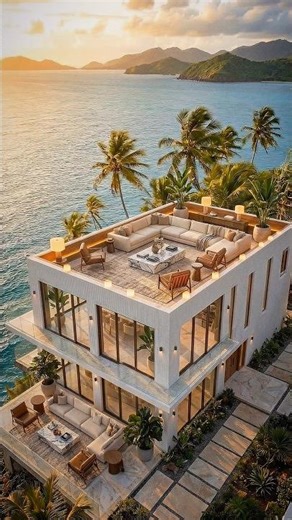 Tropical Cliff House Build Over Turquoise Ocean 😱 #construction #luxuryhome #timelapse