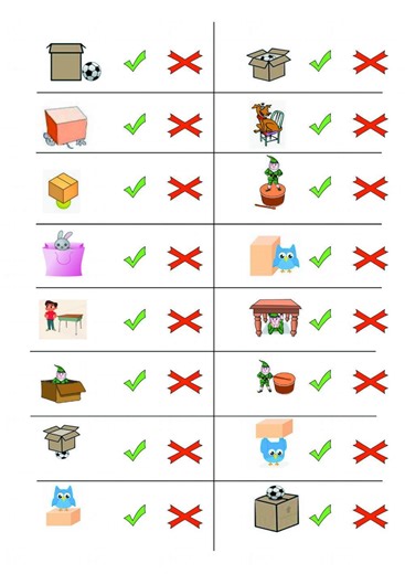 On in under by prepositions of place worksheet