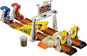 Fisher-Price Blaze and the Monster Machines Toy Cars Playset, Mud Pit Race Track with Blaze Crusher & Slime for Kids Ages 3+ Years
