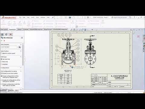 SDNR Valve Design | Complete Assembly | Part 6 - Sheet Drawing with Bill of Material