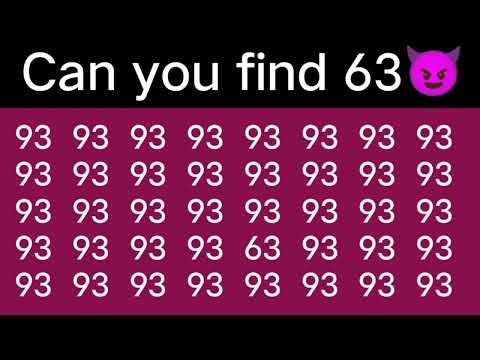 Find the Number "63". Test your eyes. Sharpen your Brain. Focus your mind.