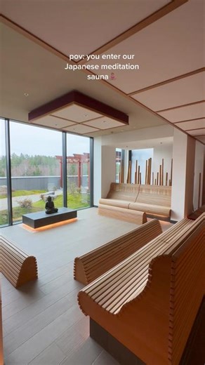 Find inner peace and tranquility with our Japanese meditation sauna🧘🏽‍♀️ let our serene atmosphere and therapeutic heat help you achieve ultimate relaxation✨🌿 #japanesewellness #relaxationgoals #thewell #wellness #viral #trending #travel #fyp