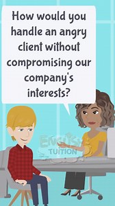 411K views · 10K reactions | Handling an angry client | How to answer an interview question: "How you may handle an angry client without compromising our company's interests?" #interviewtips #jobinterviewquestions #interviewquestions ##englishlearning #englishteacher #interviewskills | English Tuition | Facebook