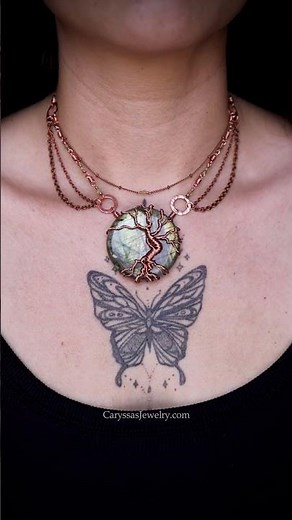 Epic Wire Wrapped Tree of Life Necklace! I Used 70 Wires for the Tree! #wirewrappedjewelry