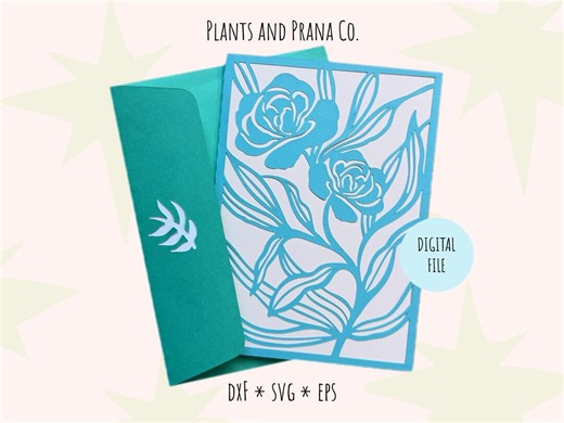 Hand Drawn Rose Birthday Card SVG – Floral Illustration Greeting Card (digital File) - Etsy