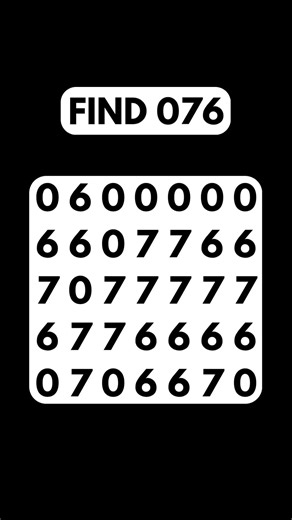 Can you spot the number 076 within 5 seconds!