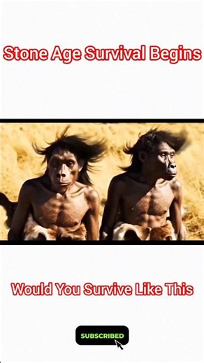 Primitive Men Build Survival Shelter in Wild | AI Stone Age Life #shorts